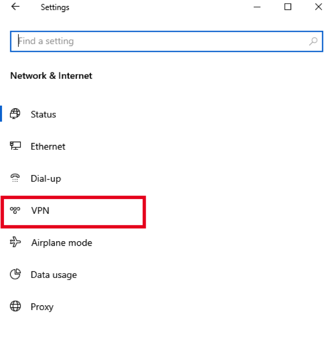 Windows VPN setting