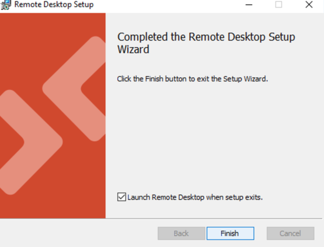Remote Desktop Setup Completed
