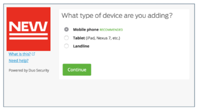 Duo enroll a device via SSO device type