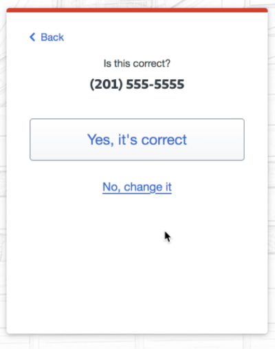 Duo enroll a device phone number verification screen